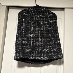 Elegant Black and White Tweed Skirt